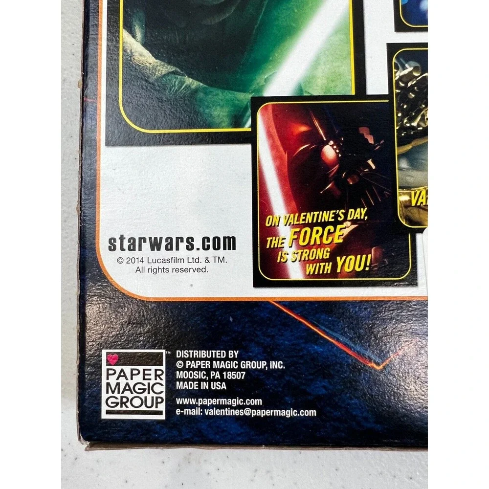 Paper Magic Group Star Wars Jedi Yoda and Darth Vader Game 32 Valentine's Cards - Picture 3 of 4